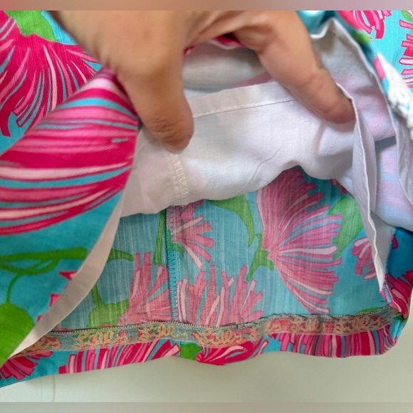 Lilly Pulitzer Originals Classic Shift Dress Cotton Blend Blue Pink Girls Size 7 - Picture 2 of 7